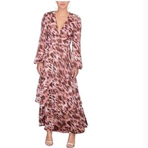 RACHEL RACHEL ROY Womens Pink Lined Blouson Sleeve Maxi Empire Waist Dress 0